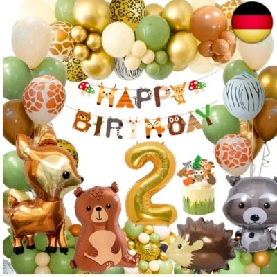 2 Geburtstag Junge Mädchen, Dschungel Geburtstagsdeko 2 Jahr, Kindergeburtstag - Bild 1 von 4