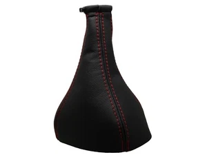 FIAT STILO (2001-2010) Soufflet Levier De Vitesse 100% Cuir - Couture Rouge - Imagen 1 de 1