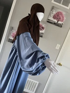 Two Layers Short Khimar With Lantern Sleeve Arabian Dress😍Khimar Niqab - Picture 1 of 6