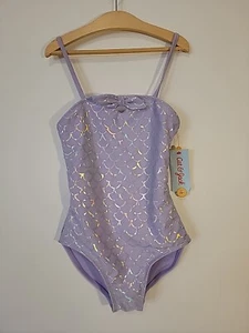 Cat & Jack Girls Lavender Mermaid Printed One Piece Bathing Suit Size Medium 8 - Picture 1 of 8