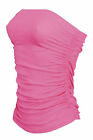 Women Ladies Plus Size Side Tie Boobtube Strapless Bandeau Crop Vest Tops 8-26