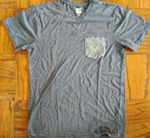 HUF Hemd Medium Herren grau schwarz Fronttasche Strick Baumwolle Kurzarm - Bild 1 von 5