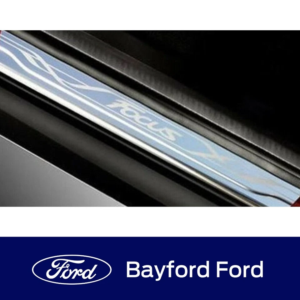 GENUINE FORD FOCUS LW ST RS LZ DOOR SCUFF PLATE FRONT LOGO STAINLESS STEEL  - image 1 of 1