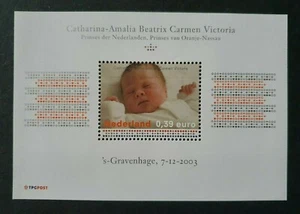 Hoja de los Países Bajos Nederland 2003 Royal Baby Amalia en muy buen estado casi nueva - Imagen 1 de 1