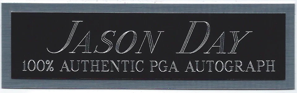 PLACA DE IDENTIFICACIÓN JASON DAY PARA BOLSA DE PALOS DE GOLF PGA AUTOGRAFIADA FOTO BANDERA PIN LIBRO Foto 1 de 1