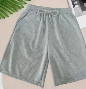 Women's High-Waisted Drawstring Casual Athletic Shorts with Pockets - XXL - Grey - Picture 1 of 4