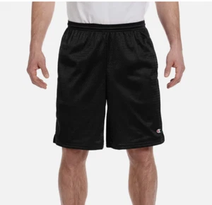 Champion Herren 9" Innennaht Netz Shorts Sporttasche 81622 Größe S - schwarz Neu ohne Etikett - Bild 1 von 5