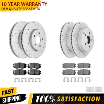 Rotores de freno delanteros y traseros + pastillas de cerámica para GMC Terrain 2010-2014 2015 2016 2017 Foto 1 de 4