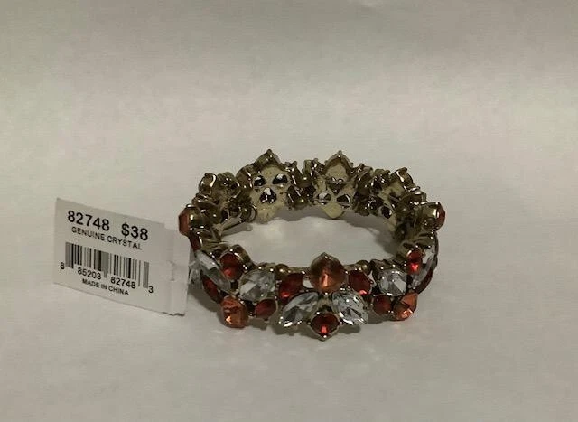 PULSERA VIVI (COOKIE LEE) CRISTAL DORADO/COLOR LATÓN NUEVA CON ETIQUETA 82748 ELÁSTICA Foto 1 de 1