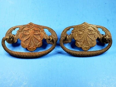 Шкаф с выдвижной ручкой из цельной латуни задняя пластина 2 стойки пара винтажный - Изображение 1 из 4