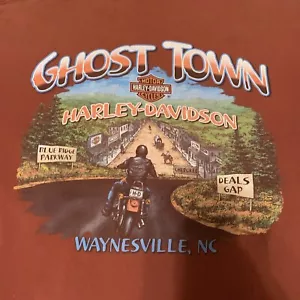 Harley-Davidson Lummus Ghost Town Mens Gray Graphic T-shirt Size XL RARE Y2K 20s - Picture 1 of 22