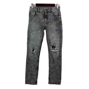 Wonder Nation Boys Size 10 Gray Distressed Slim Fit Denim Jeans Pants - Picture 1 of 9