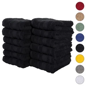 NUEVAS TOALLAS DE MANO NEGRAS COLOR ULTRA SUPER SUAVE LUJO TURCAS PURAS 100% ALGODÓN - Imagen 1 de 10