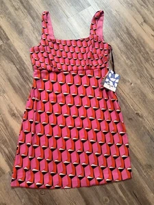 Diane Von Furstenberg x Target Mini Shift Dress Pink Modern Geometric DVF Size 6 - Picture 1 of 6