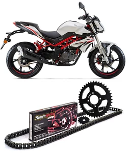 KIT TRASMISSIONE CATENA 428 CORONA 43 PIGNONE 14 PER BENELLI BN 125 2018-2024 - Foto 1 di 3