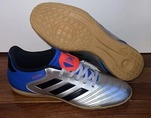 Adidas Indoor Soccer Sneakers Size 8 US MENS Silver Blue Red Copa Tango 18.4 NEW - Picture 1 of 9