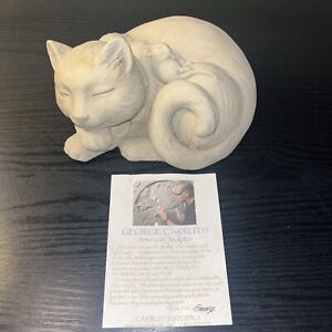 Sleeping Cat and Mouse Garden Sculpture Carruth Studios Purrfect Pals