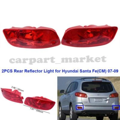 Luz reflectora de parachoques trasero izquierda + derecha para HYUNDAI Santa Fe 2007-2009 Foto 1 de 4