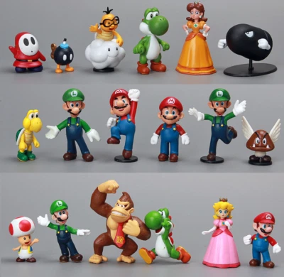 Collection Super Mario Bros Lot 18 FIGURINES DE QUALITÉ décoration jeu vidéo