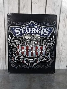 STURGIS Black Hills Rally 1938 CLASSIC RALLY, Tin Metal SIGN  Hanging 15 x 12 - Picture 1 of 7