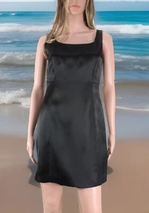 Ralph Lauren Black Satin Cocktail Dress size 4 Sleeveless Party - Picture 1 of 8