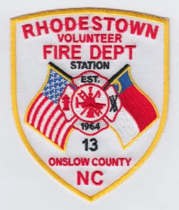 North Carolina Rhodestown Volunteer Fire Dept Onslow Station 13 Patch - Bild 1 von 1