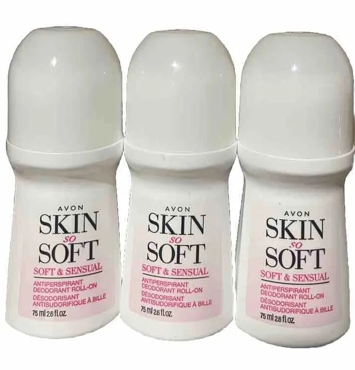 Антиперспиранты роликовые Avon Skin So Soft & Sensual 2,6 жидких унции 3 шт. - Изображение 1 из 1