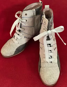 Chorango Chaussures Femmes Schnür-stiefel 37 Beige Braun Beau Design Main Italie - Bild 1 von 11