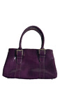 Purple crocodile style patent finish leather bag. Made in Italy