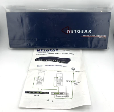 Sealed NetGear ProSafe (FS116) 16-Ports 10/100 Desktop External Switch Blue - Image 1 of 4