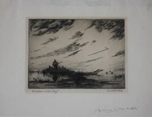 TW MOUTRIE Rare Etching Circa 1950 - Picture 1 of 4
