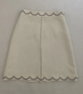 Red Valentino Womens White Knee Length Straight Skirt Size S - Image 1 of 4