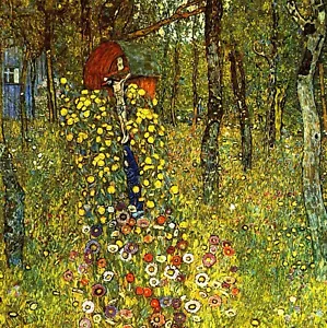 Garten mit Kruzifix von Gustav Klimt Giclee Kunstdruck Repro auf Leinwand - Bild 1 von 1