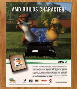 AMD Turion 64 CPU Chip Over the Hedge Dreamworks - Print Ads Ephemera Promo 2006 - Picture 1 of 3