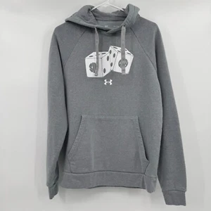 Under Armour Hoodie Men Small Gray Loose Fit Heatgear Fleece Sin City Pullover - Picture 1 of 8