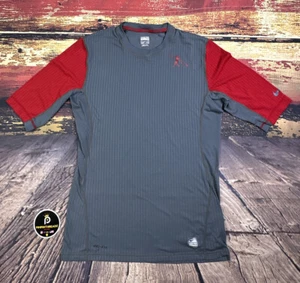 NIKE Pro Swingman Griffey Shirt Mens Medium Baseball Gym Lift Red Gray Athletic - Picture 1 of 10