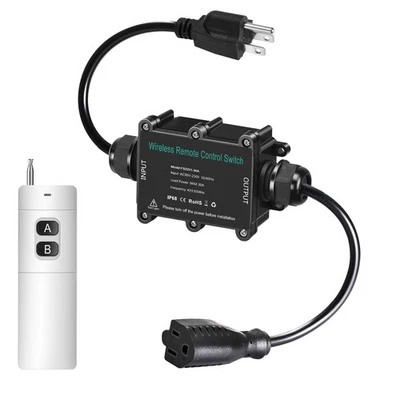 Interruptor de alimentación remoto impermeable AC110V, toma de control remoto inalámbrico de 20 amperios P... Foto 1 de 4