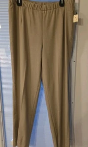 New Kim Rogers Pull On Pants Size 14 Caroline Tan Casual Dress Pants - Picture 1 of 10