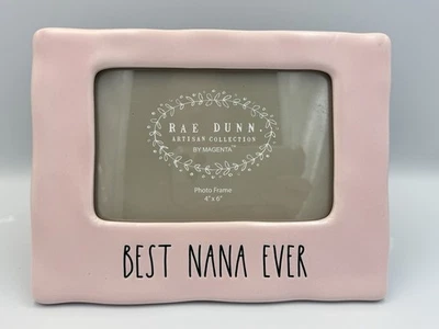 Rae Dunn 最佳娜娜相框粉色 4x6 陶瓷奶奶礼品装饰 — 第 1/3 张图片