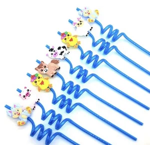For a festive party, pretty and cute plastic straws. 1 set includes 8 straws. - Picture 1 of 2