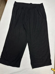 Old Navy Pants Womens XXL Black Linen Blend High Rise Wide Leg Comfort - Picture 1 of 7
