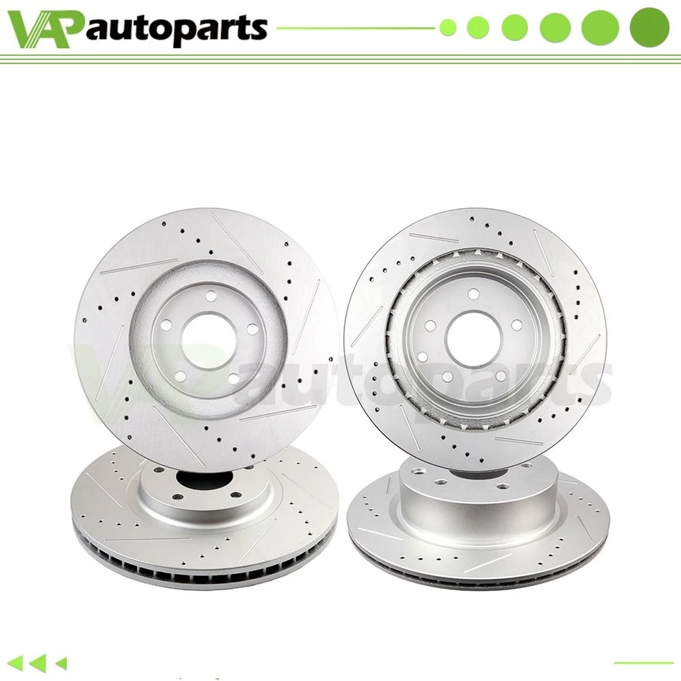 Front & Rear Brake Discs Rotors For Infiniti EX35 M45 For Nissan 350Z Drilled Foto 1 de 4