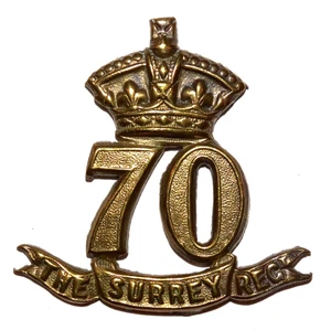 BRITISH MILITARY CAP BADGES, The 70th Regiment of Foot, Surrey , 1874-81  SCARCE - Picture 1 of 2