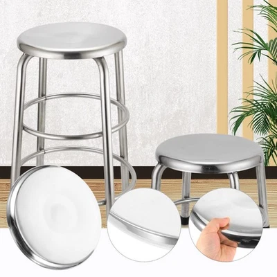 Innenhockeroberfläche Edelstahl Kantine Stuhl Sitzstange Ersatzhocker Sitzplatz - Bild 1 von 4