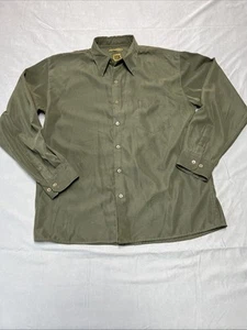 Bruno Sueded Microber Casual Long Sleeve Button Down Green Men's Size Large - Picture 1 of 18
