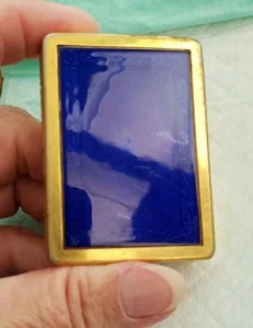 Karess Woodworth New York Paris Make-up Compact Goldtone With Blue Enamel Rare - Bild 1 von 23