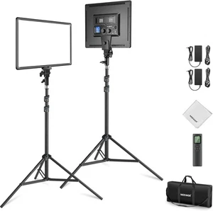NEEWER 18" LED Video Licht Panel Fotografie Beleuchtungsset mit Stativ Ständer - Bild 1 von 8