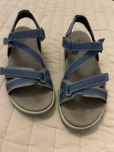 Orthofeet 903 blaue Damen-Sandalen verstellbarer Keilabsatz bequem Größe 7,5 - Bild 1 von 8
