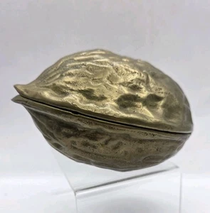 Vintage Solid Brass Hinged Walnut Shaped Nut Cracker 5” Kitschy Gifts - Picture 1 of 9
