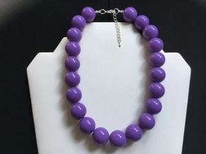 Chunky Purple Beads Adjustable Choker Necklace - Picture 1 of 4